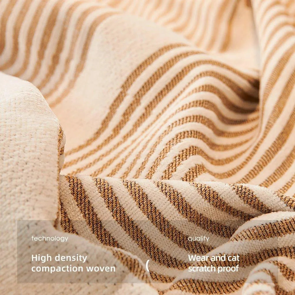 Boho Pattern Nordic Throw Blanket with Tassel │ Cotton Reversible Anti-cat Scratch Protection Sofa Cover - Besontique Home