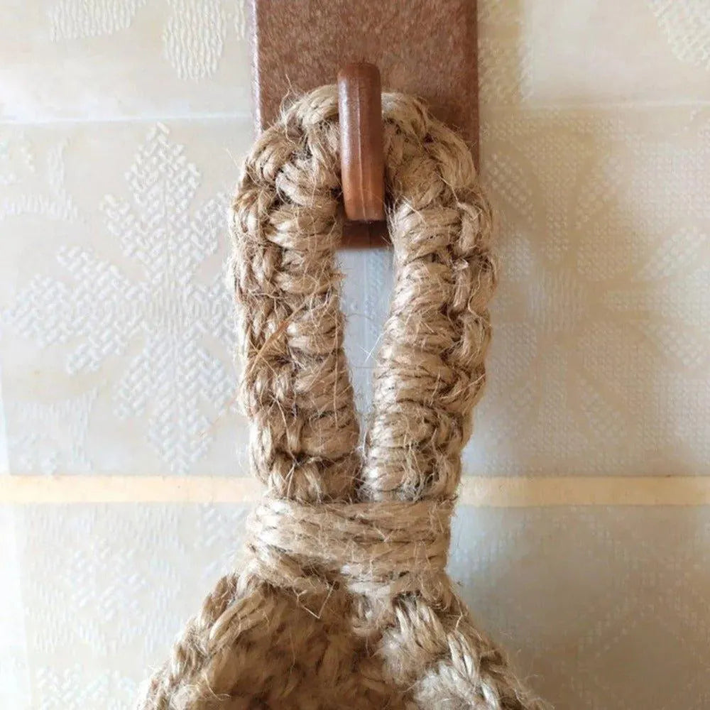 Boho Style Hand woven Wall Hanging Basket │ Jute Natural Wall Mounted Vegetable Fruit Storage Organizer - Besontique Home