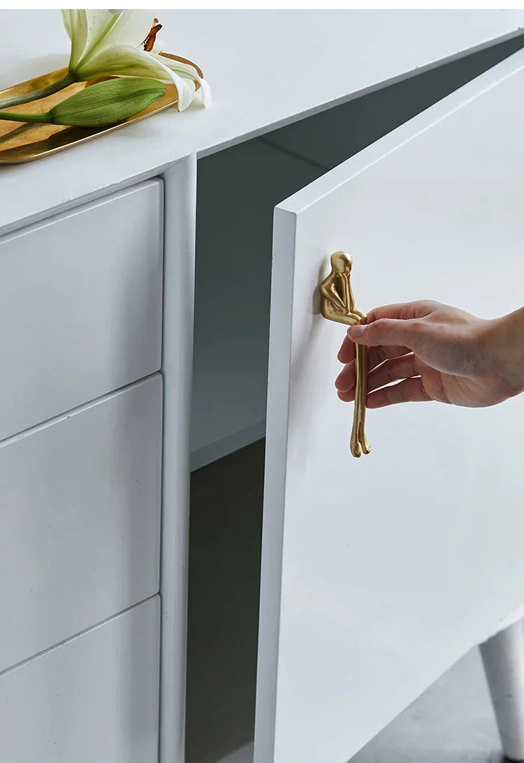 Brass Gold Silver Creative Furniture Door Knob │ Modern Nordic Kitchen Drawer Wardrobe Handles - Besontique Home