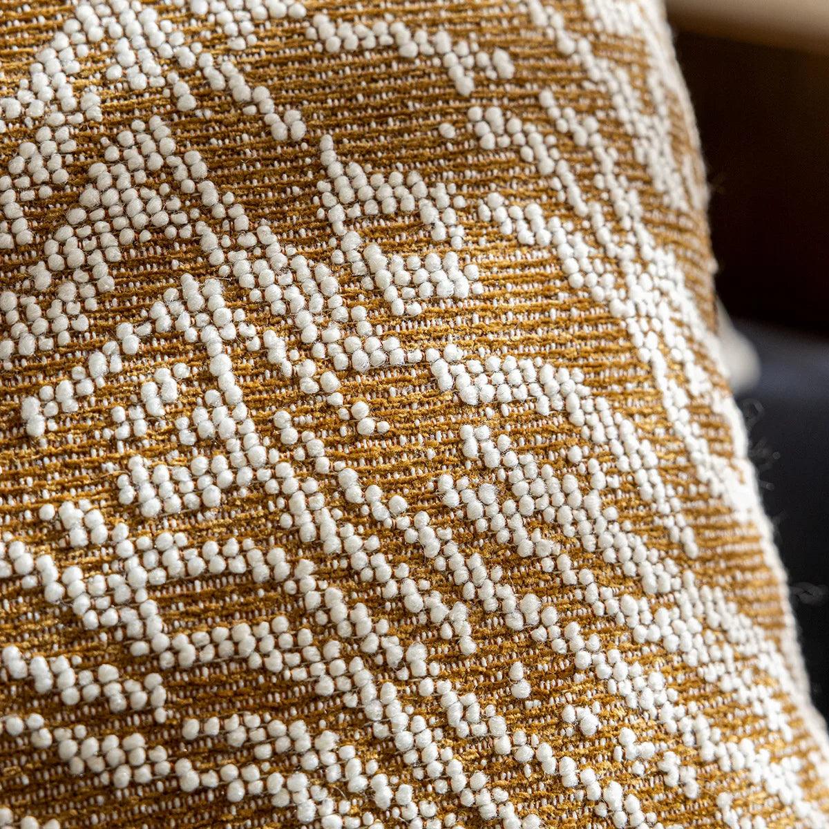 Brown Beige Geometric Chenille Cushion Cover │ Nordic Minimal Home Throw Pillow Covers - Besontique Home