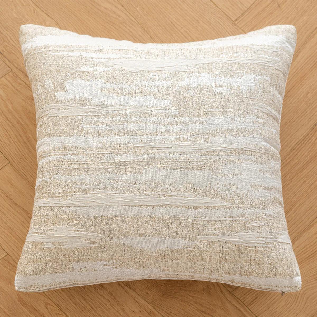 Brown Beige Geometric Chenille Cushion Cover │ Nordic Minimal Home Throw Pillow Covers - Besontique Home