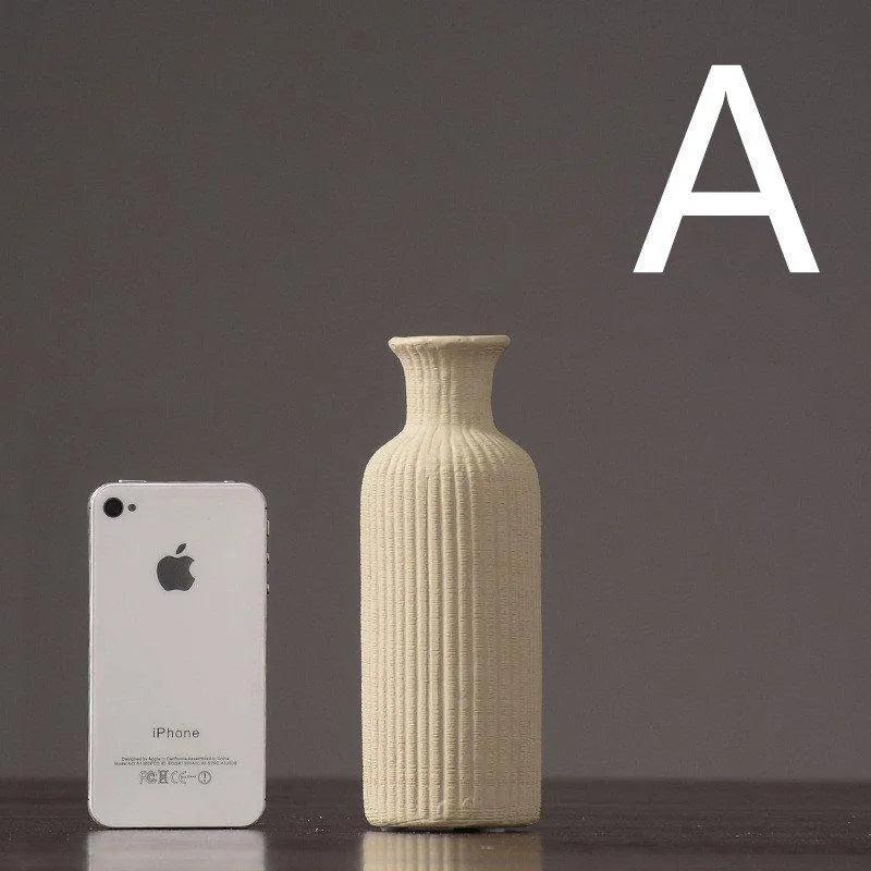 Brown Beige Gray Ceramic Flower Vase Pot │ Home Decoration Item - Besontique Home