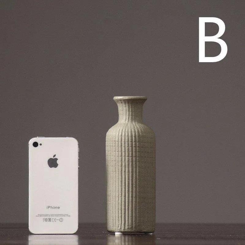 Brown Beige Gray Ceramic Flower Vase Pot │ Home Decoration Item - Besontique Home