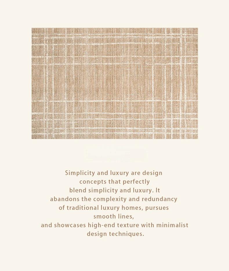 Brown Beige Line Plaid Large Area Carpet │ Minimal Soft Home Decorative Non-Slip Rug - Besontique Home