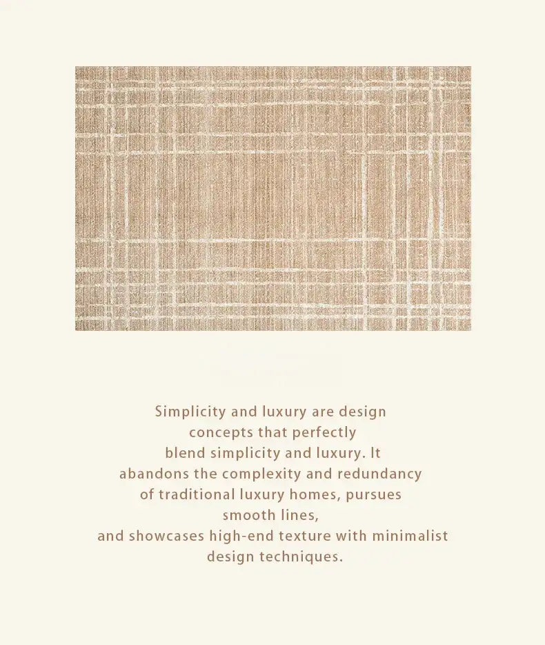 brown-beige-line-plaid-large-area-carpet-minimal-soft-home-decorative-non-slip-rug-besontique-home-62753 - Besontique Home