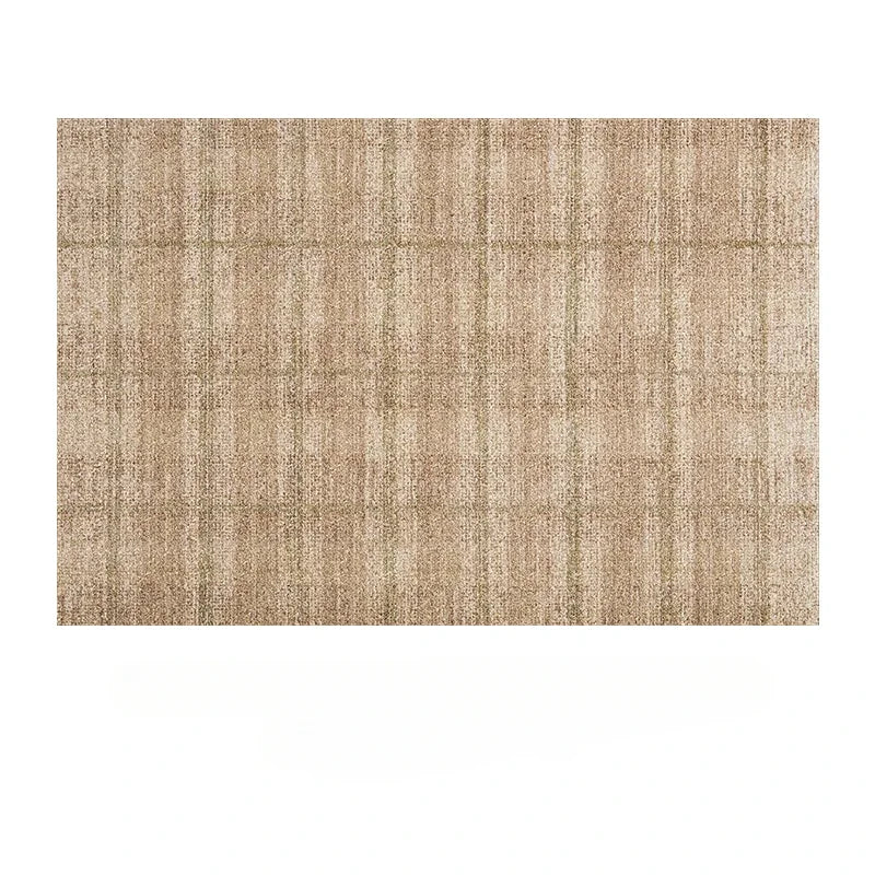 Brown Beige Line Plaid Large Area Carpet │ Minimal Soft Home Decorative Non-Slip Rug - Besontique Home