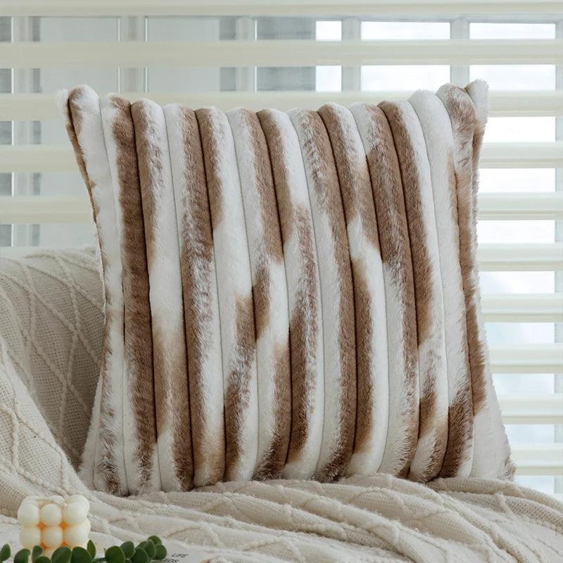 Brown Black Beige Curved Tufted Cushion Cover │ Modern Boho Linen Plush Throw Pillow Covers - Besontique Home