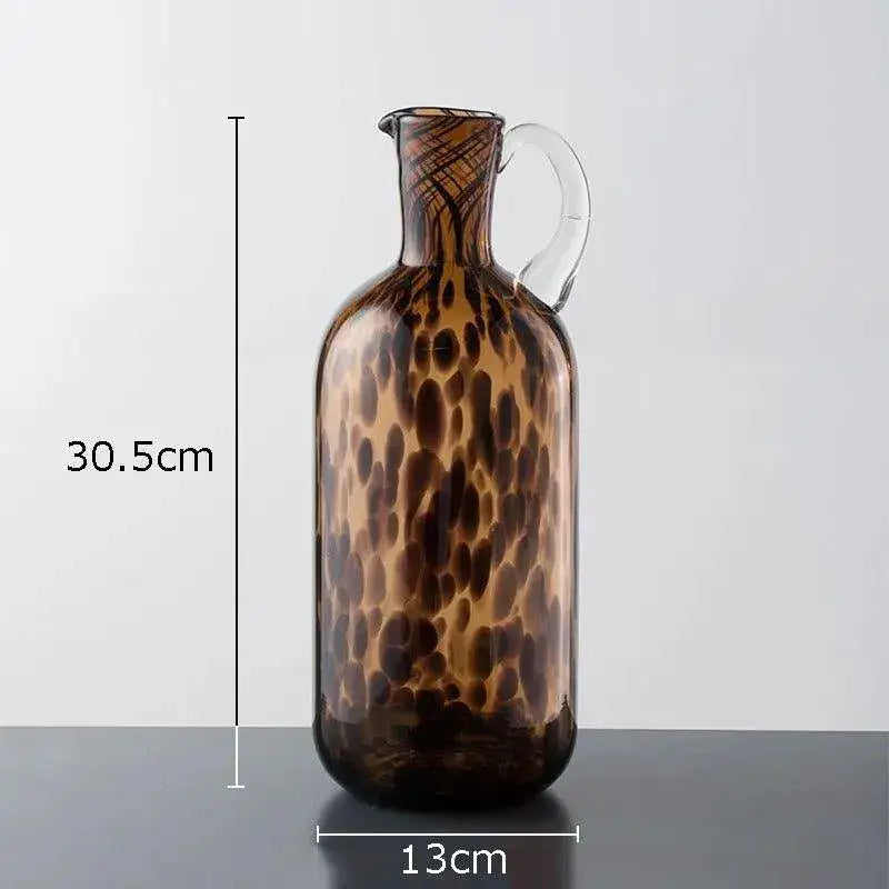brown-leopard-print-glass-vase-modern-vintage-home-decorative-hydroponics-flower-pots-ornaments-besontique-home-31244 - Besontique Home