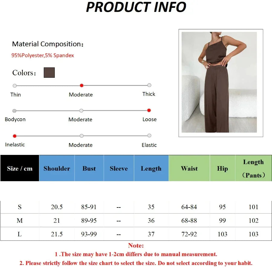 Brown Pink Sleeveless Tank Top & Pants Pajama 2-Piece Set – Cozy Homewear Sleepwear for Women - Besontique Home