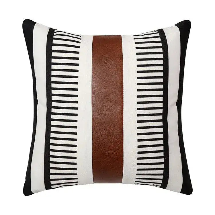 canvas-stripe-stitching-pillow-cover-cases-modern-artificial-leather-cushion-cover-besontique-home-87874 - Besontique Home