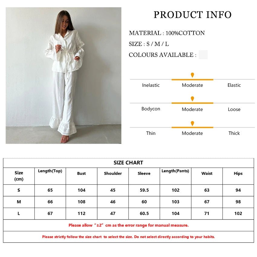Casual Women Comfy Cotton Long Sleeve Nightgown 2 Piece Set │ Homewear - Besontique Home