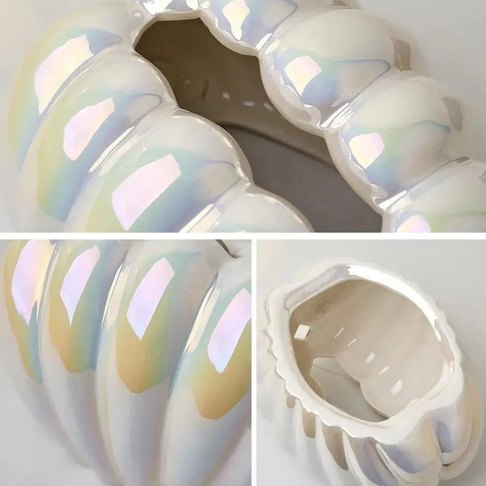 Ceramics Shell-shaped Tissue Box Case │ Modern Decorative Napkin Holder Organizer - Besontique Home