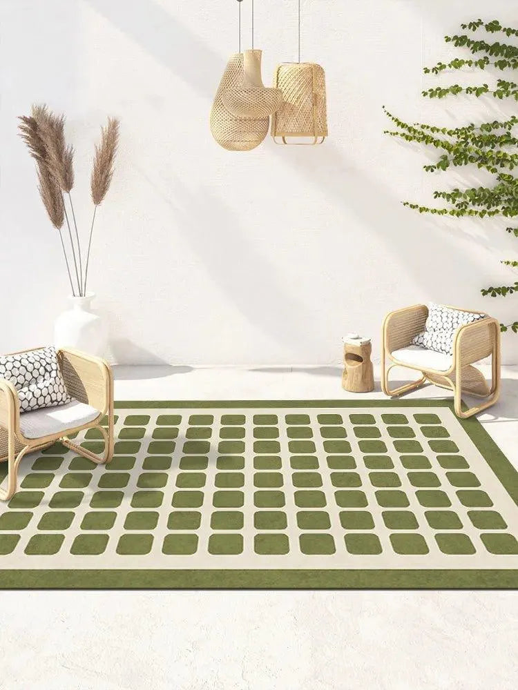 Checkerboard Pattern Home Decor Carpet │ Modern Geometric Decorative Floor Rug - Besontique Home