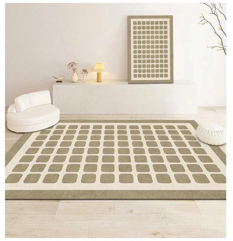 Checkerboard Pattern Home Decor Carpet │ Modern Geometric Decorative Floor Rug - Besontique Home