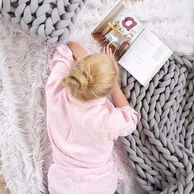 Chunky Knitted Cotton Blanket for Sofa Decor │ New Core-filled Yarn Hand-woven Blanket │ Super Thick Neutral Color Blanket - Besontique Home