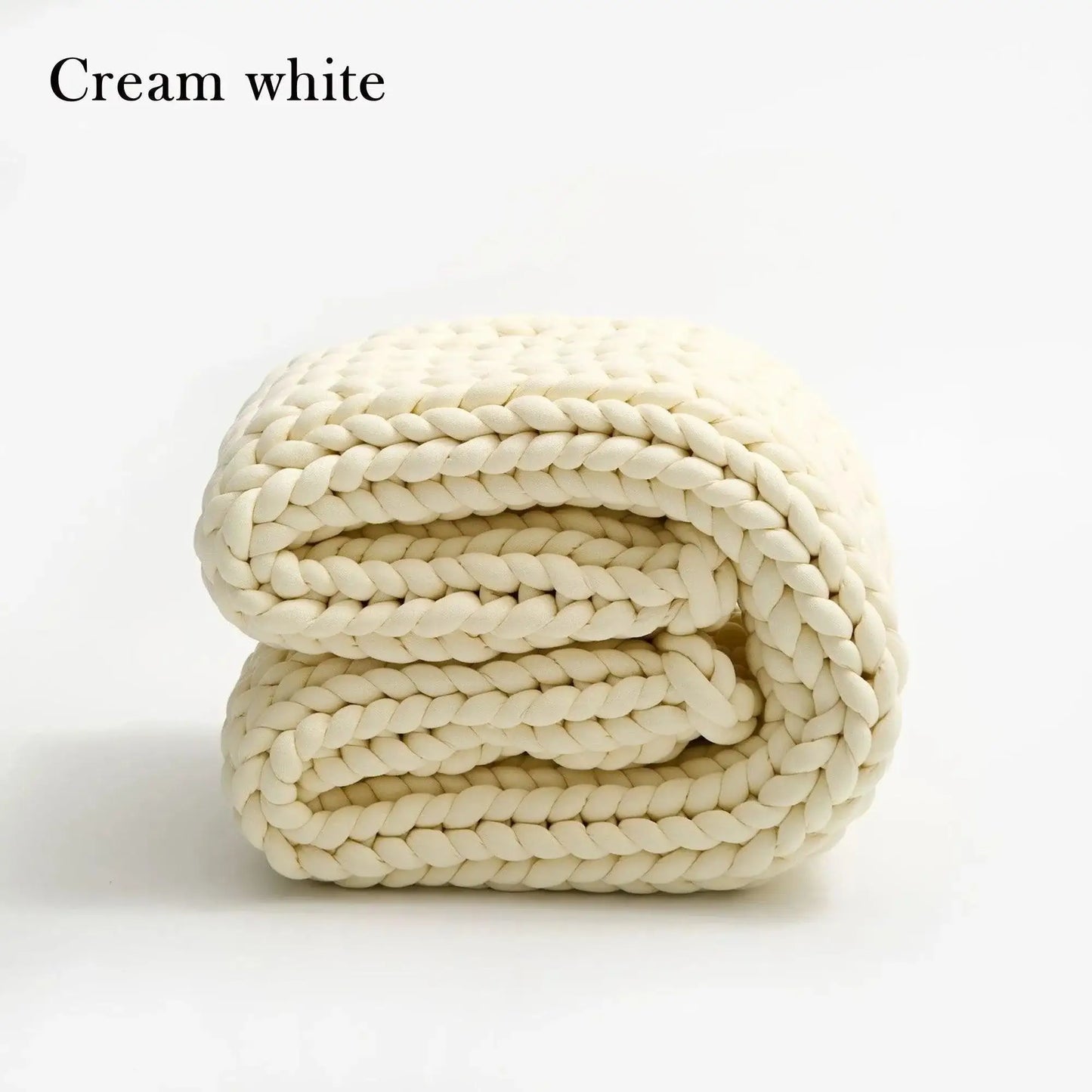 Chunky Knitted Cotton Blanket for Sofa Decor │ New Core-filled Yarn Hand-woven Blanket │ Super Thick Neutral Color Blanket - Besontique Home