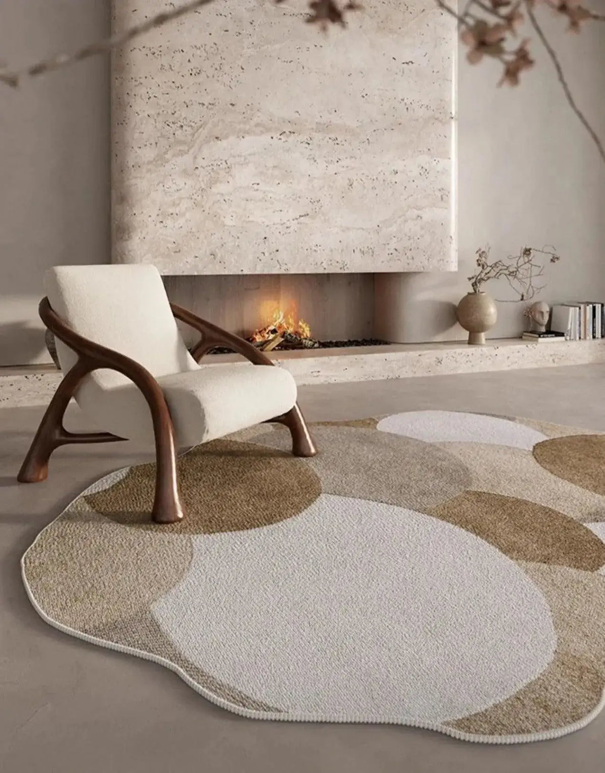 classical-post-modern-neutral-tone-irregular-carpet-modern-retro-american-large-area-carpet-rug-besontique-14 - Besontique Home