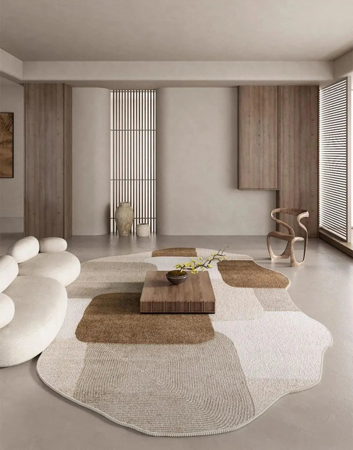 classical-post-modern-neutral-tone-irregular-carpet-modern-retro-american-large-area-carpet-rug-besontique-15 - Besontique Home