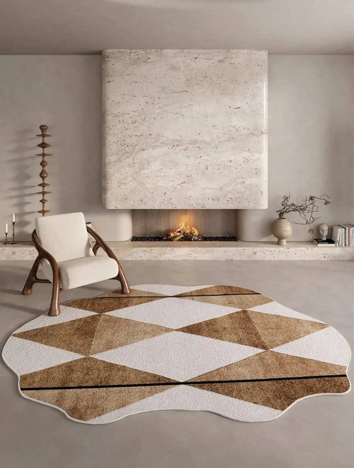 classical-post-modern-neutral-tone-irregular-carpet-modern-retro-american-large-area-carpet-rug-besontique-19 - Besontique Home
