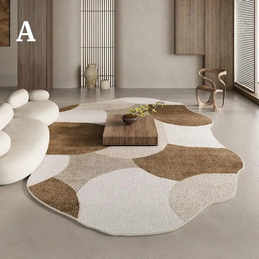 classical-post-modern-neutral-tone-irregular-carpet-modern-retro-american-large-area-carpet-rug-besontique-2 - Besontique Home