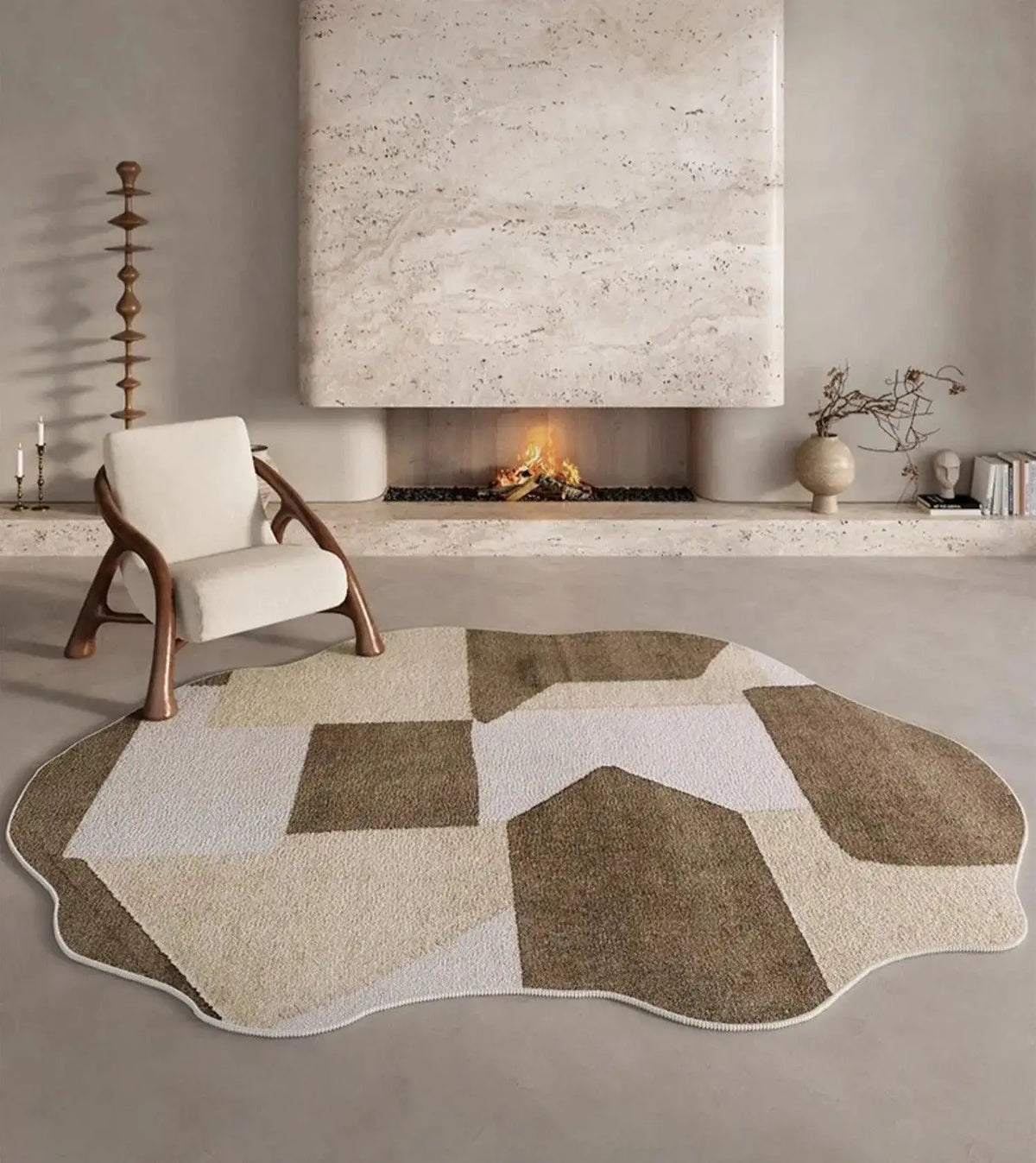 classical-post-modern-neutral-tone-irregular-carpet-modern-retro-american-large-area-carpet-rug-besontique-20 - Besontique Home