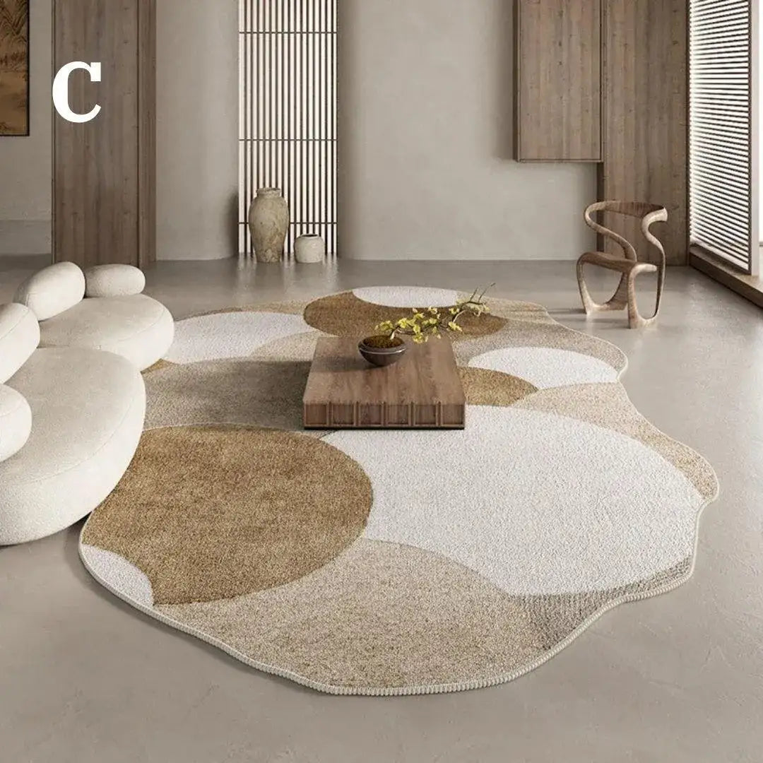 classical-post-modern-neutral-tone-irregular-carpet-modern-retro-american-large-area-carpet-rug-besontique-4 - Besontique Home
