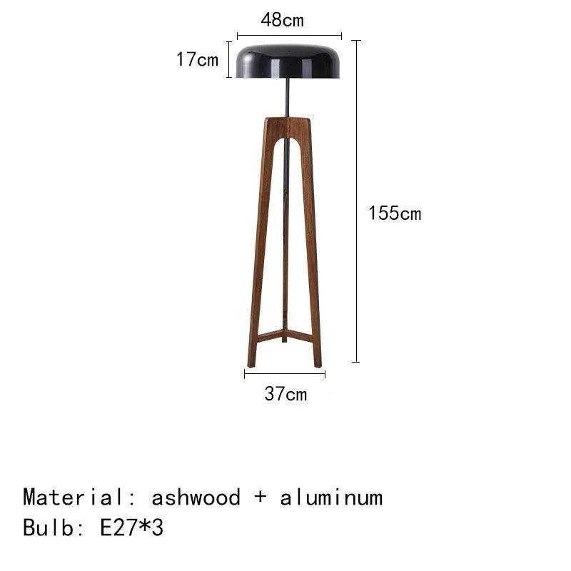 Classical Wood Solid Floor Tripod Lamp - Besontique Home
