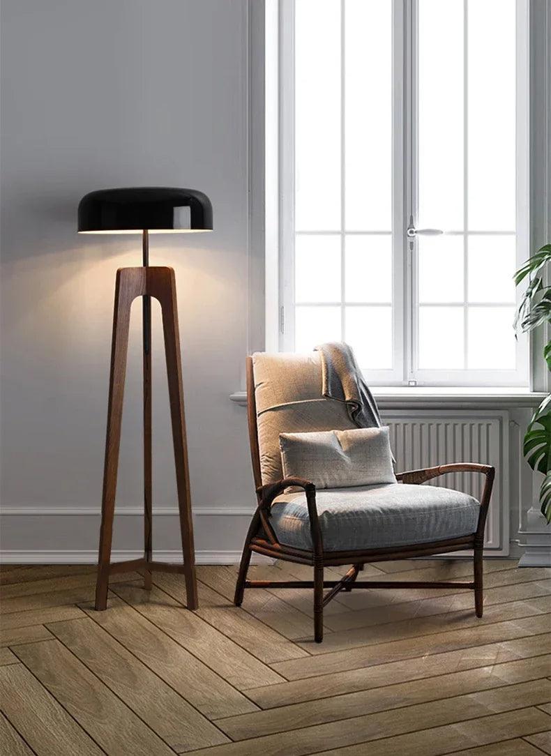 Classical Wood Solid Floor Tripod Lamp - Besontique Home