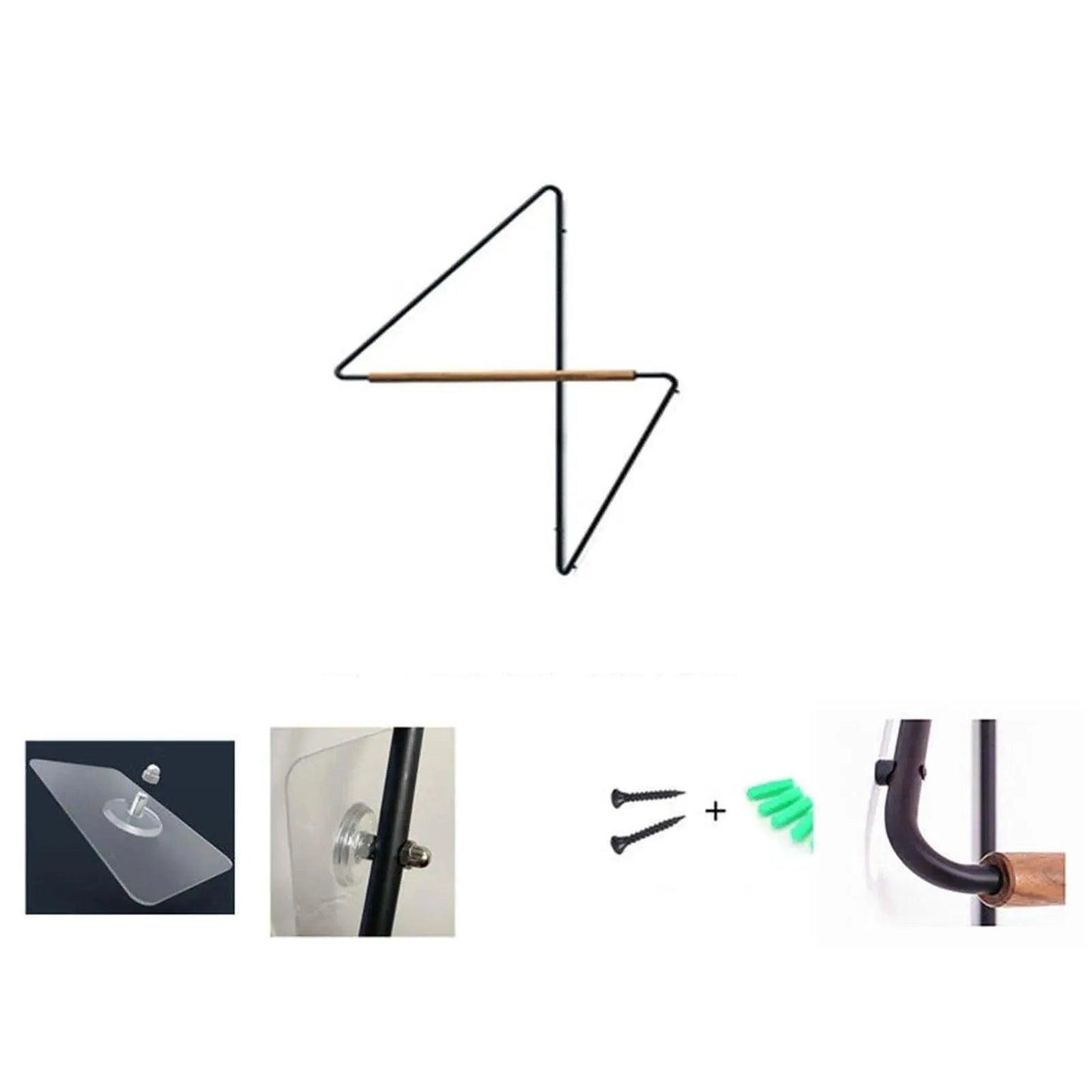 Corner Wooden Metal Wall Hanger │ Minimal Designer Style Coat Clothes Rack - Besontique Home