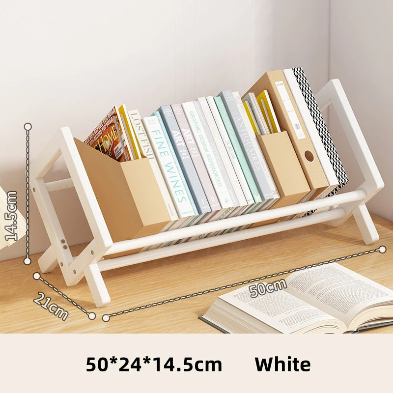 Dark Brown Wood White Bookcase Bookshelf │ Simple Home Decoration Multi-Use Book Storage Organizer - Besontique Home