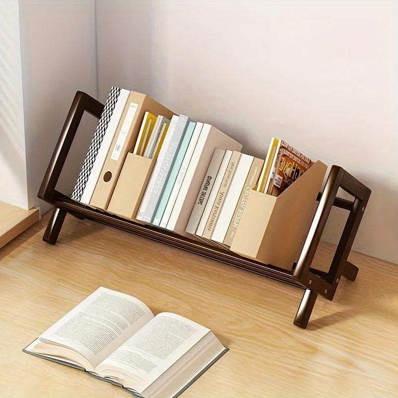 Dark Brown Wood White Bookcase Bookshelf │ Simple Home Decoration Multi-Use Book Storage Organizer - Besontique Home