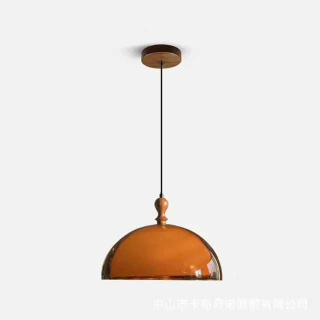 Dark Wood Brown Acrylic Pendant Ceiling Lamp Light - Besontique Home
