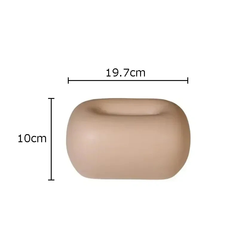 Decorative Ceramics Round Corner Tissue Box Case │ Minimal Napkin Holder Organizer - Besontique Home