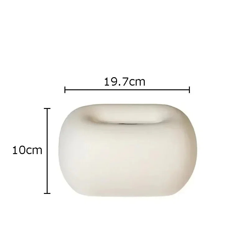Decorative Ceramics Round Corner Tissue Box Case │ Minimal Napkin Holder Organizer - Besontique Home