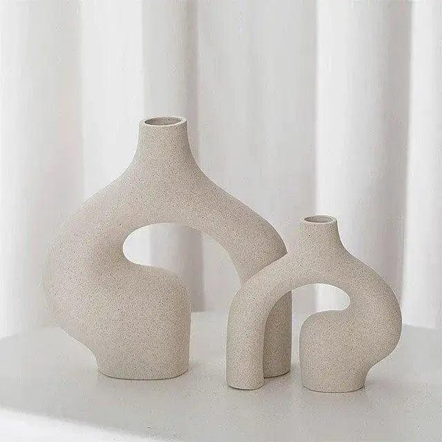 european-style-ceramic-bisque-vase-set-modern-beige-dried-flower-pot-besontique-home-87452 - Besontique Home