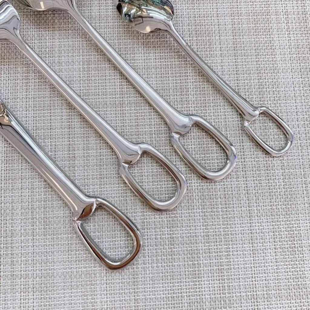 European Style Luxury Cutlery 4 pcs Set │ Stainless Steel Knife Fork Spoon Modern Tableware Elegant Kitchenware - Besontique Home