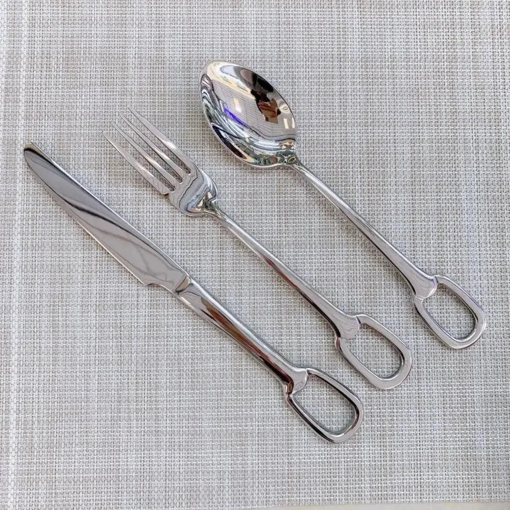 European Style Luxury Cutlery 4 pcs Set │ Stainless Steel Knife Fork Spoon Modern Tableware Elegant Kitchenware - Besontique Home