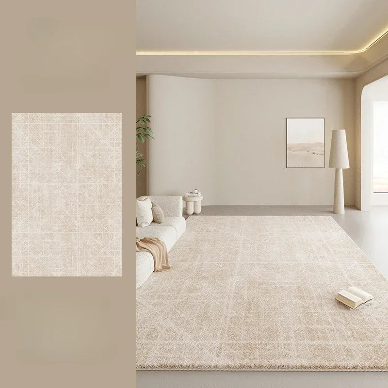 Beige Light Beige Luxury Home Floor Carpet │ Modern Boho Anti-Slip Decorative Rug