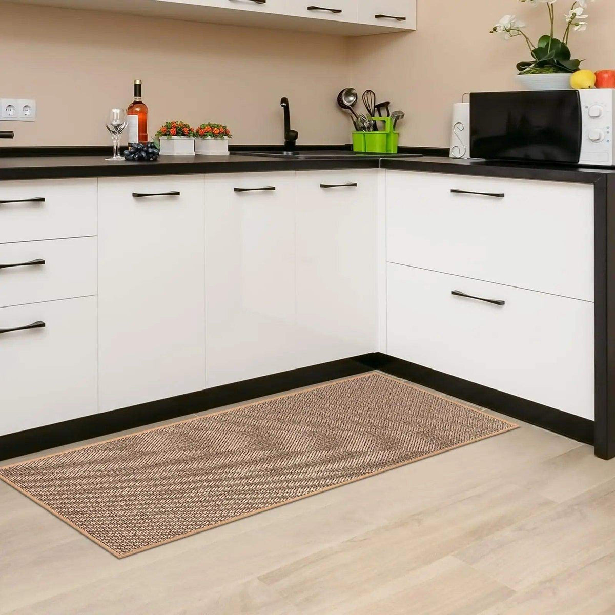 faux-woven-washable-non-slip-kitchen-rug-faux-sisal-running-floor-mat-besontique-home-14678 - Besontique Home