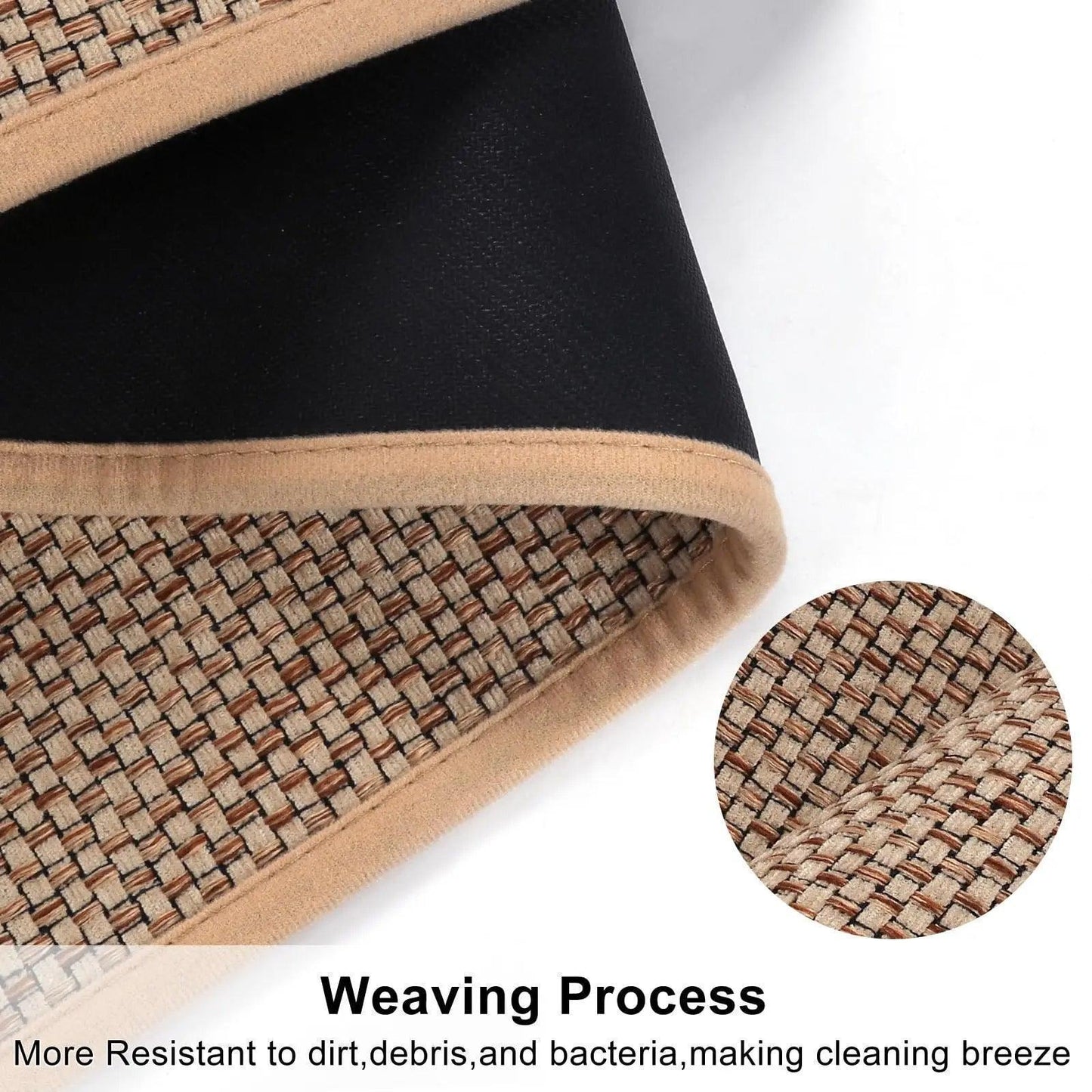 Faux Woven Washable Non-slip Kitchen Rug │ Faux Sisal Running Floor Mat - Besontique Home