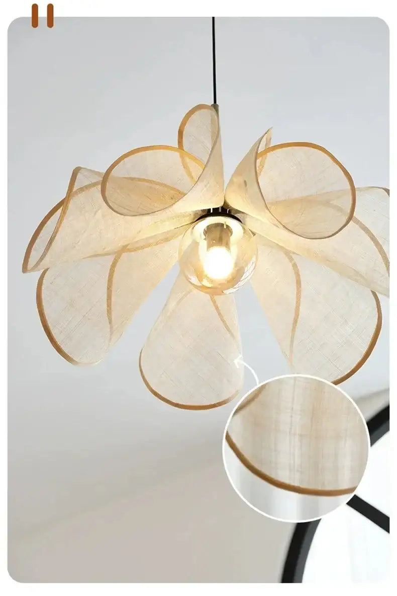 french-art-deco-fabric-petal-pendant-ceiling-light-boho-vintage-chandelier-hanging-lamp-besontique-home-39981 - Besontique Home