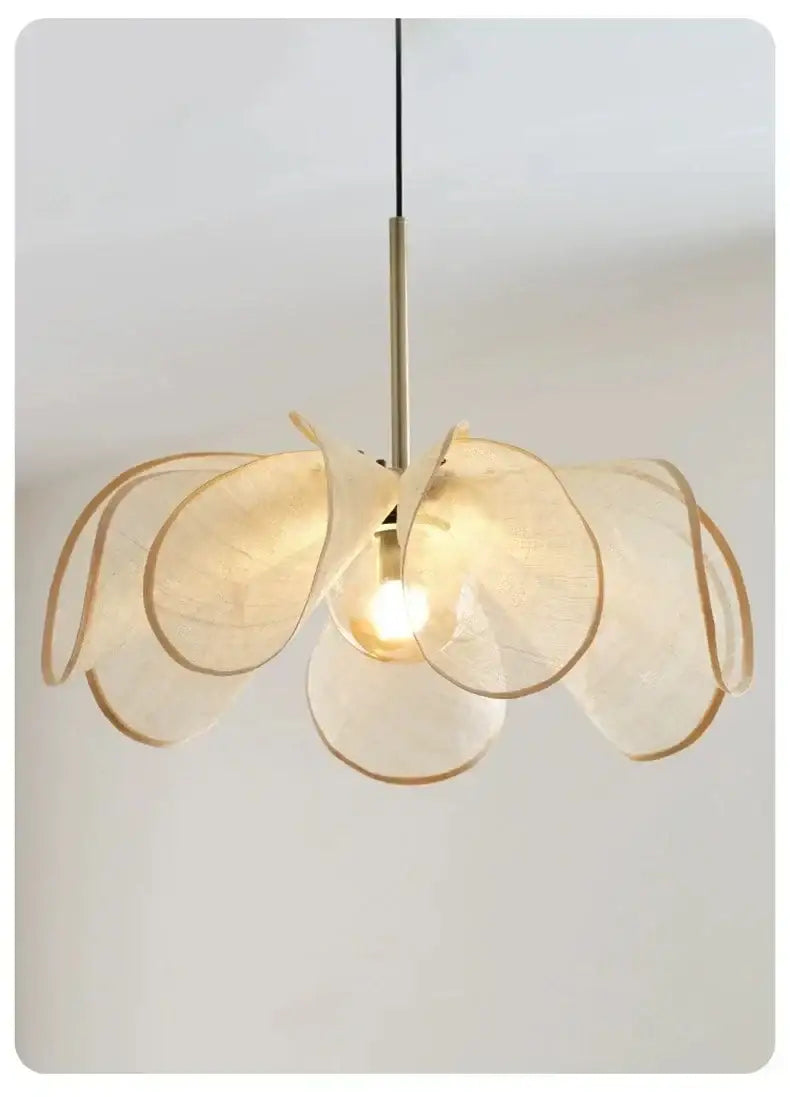 french-art-deco-fabric-petal-pendant-ceiling-light-boho-vintage-chandelier-hanging-lamp-besontique-home-78367 - Besontique Home