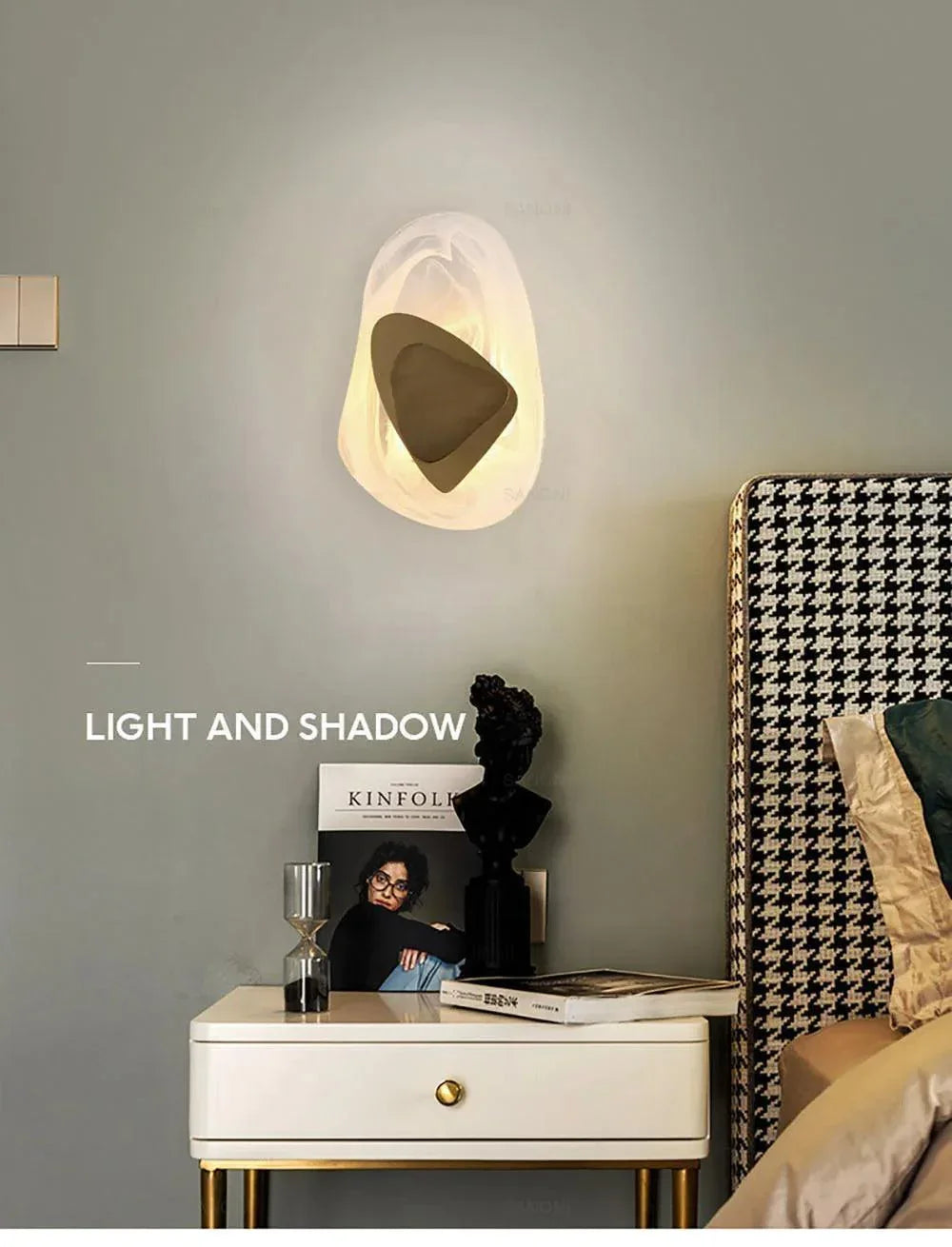 Geometric Design Modern LED Wall Light Lamp (Gold/Black/Rust) │ Bedside Wall Mounted Lighting - Besontique Home
