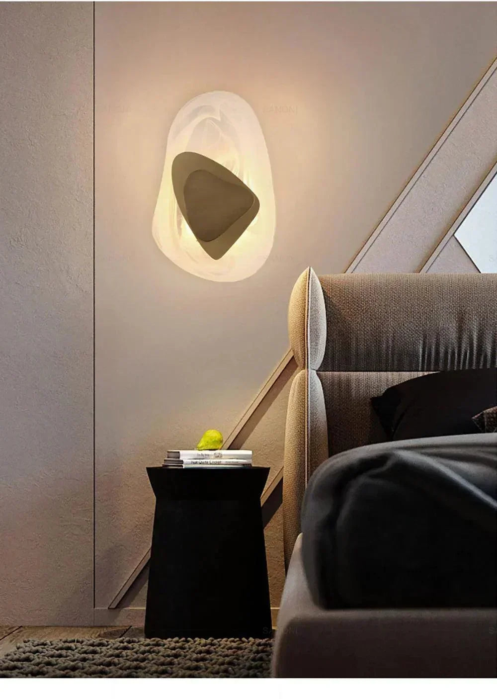 Geometric Design Modern LED Wall Light Lamp (Gold/Black/Rust) │ Bedside Wall Mounted Lighting - Besontique Home