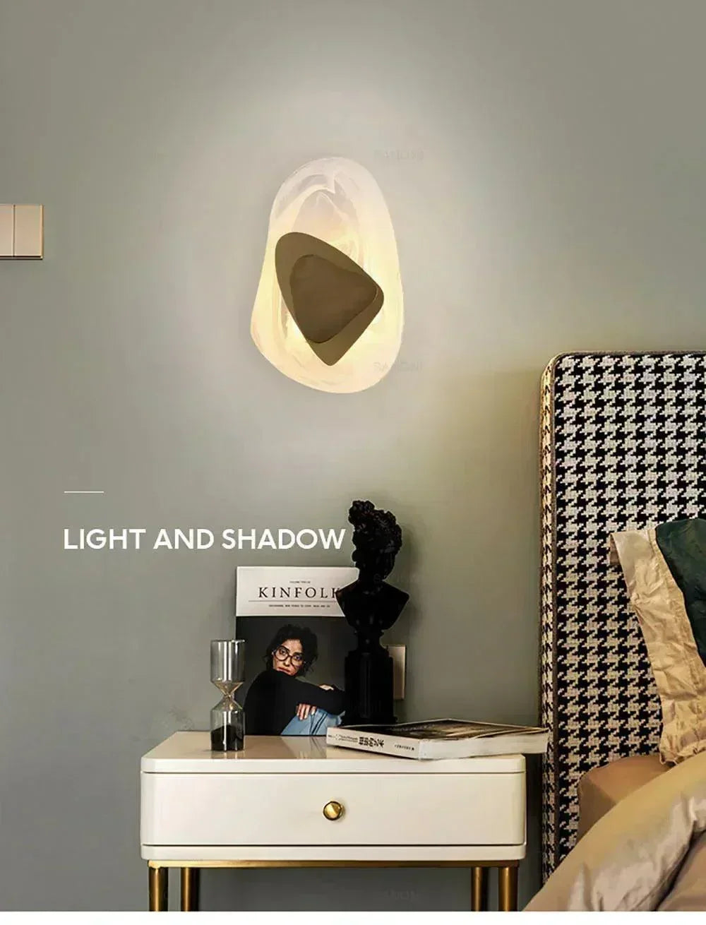 Geometric Design Modern LED Wall Light Lamp (Gold/Black/Rust) │ Bedside Wall Mounted Lighting - Besontique Home