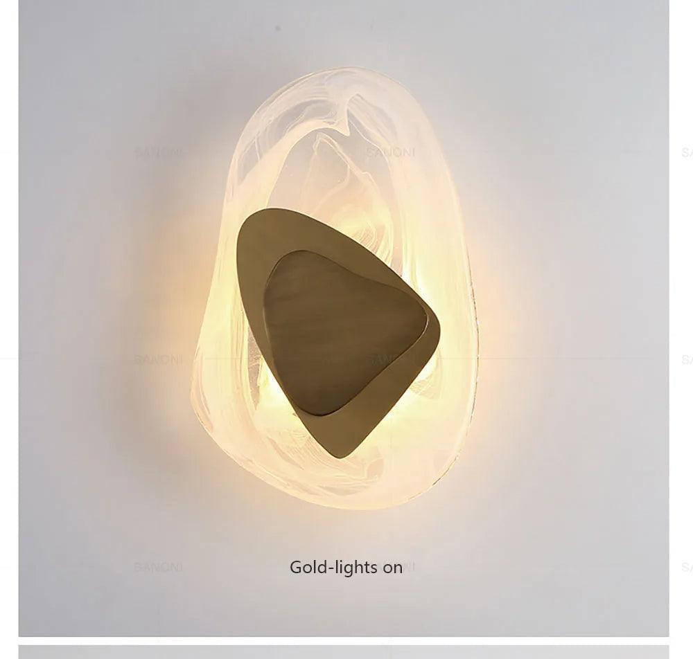 Geometric Design Modern LED Wall Light Lamp (Gold/Black/Rust) │ Bedside Wall Mounted Lighting - Besontique Home