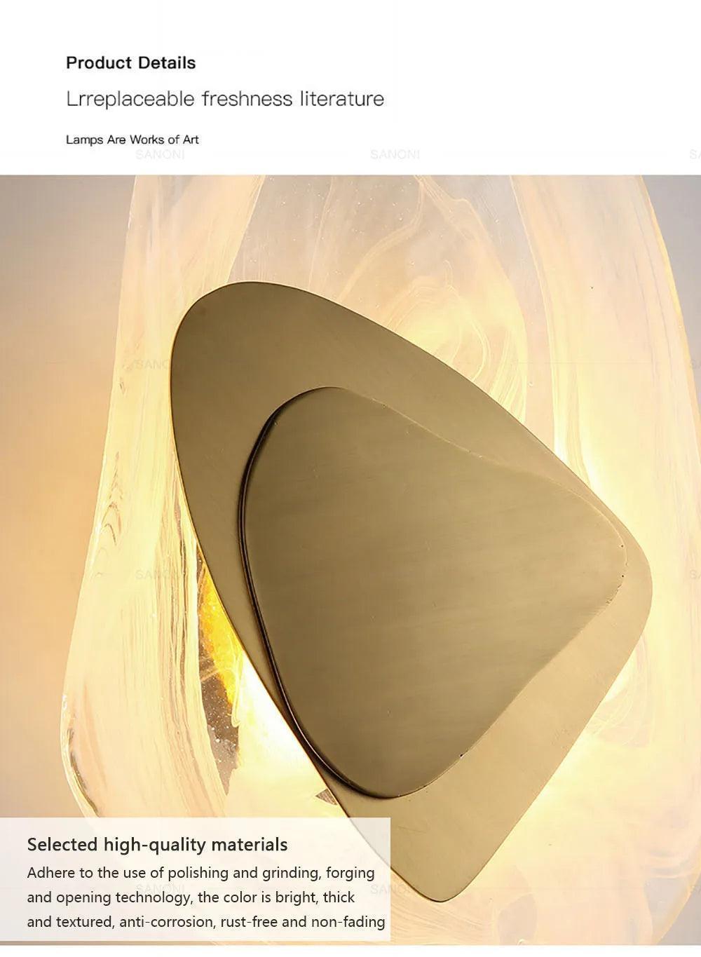 Geometric Design Modern LED Wall Light Lamp (Gold/Black/Rust) │ Bedside Wall Mounted Lighting - Besontique Home