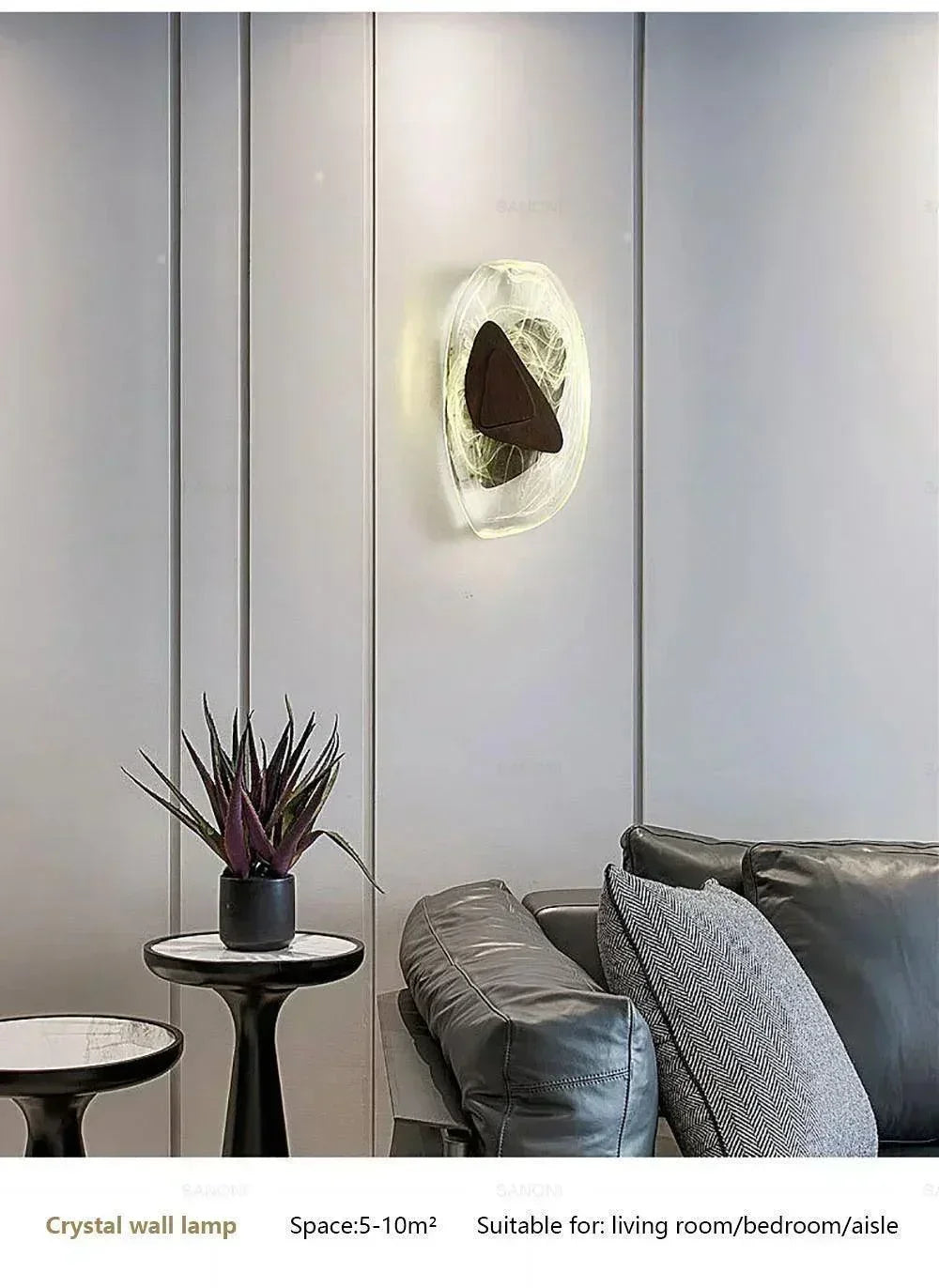 Geometric Design Modern LED Wall Light Lamp (Gold/Black/Rust) │ Bedside Wall Mounted Lighting - Besontique Home