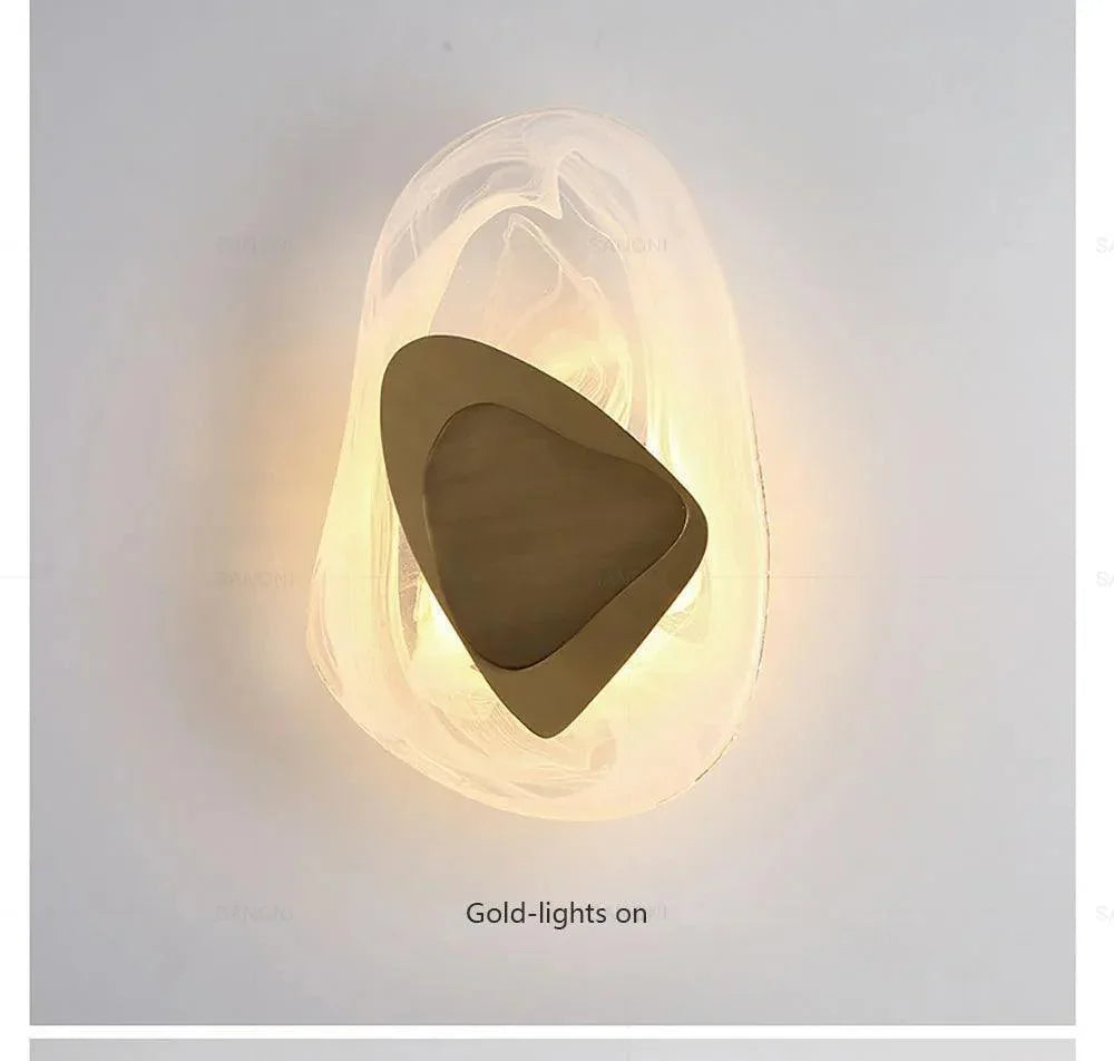 Geometric Design Modern LED Wall Light Lamp (Gold/Black/Rust) │ Bedside Wall Mounted Lighting - Besontique Home