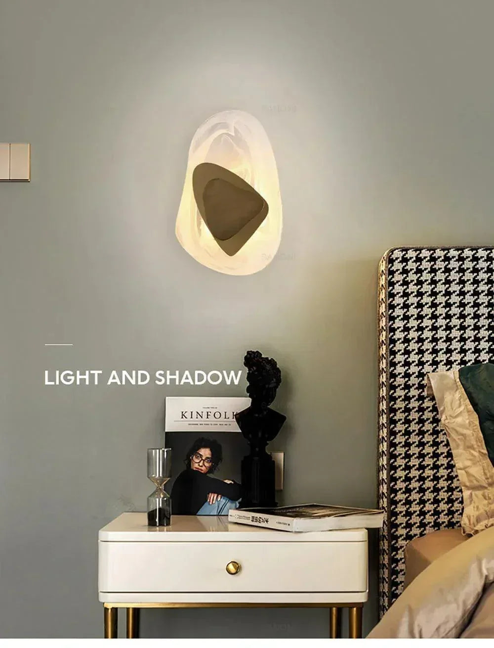 Geometric Design Modern LED Wall Light Lamp (Gold/Black/Rust) │ Bedside Wall Mounted Lighting - Besontique Home